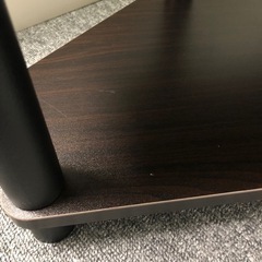 【組立済／撮影用サンプル】テレビ台　コーナー用　ブラウン棚板×黒支柱の画像