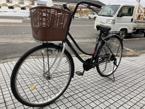 【26インチ自転車】変速なし　前後タイヤ、前カゴ、鍵新品❗️スペアキーあり　若林自転車　浜大津店　SALE中❗️
