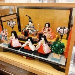 ひな人形◆ガラスケース入り◆幅89×奥行54×高さ62ｃｍ◆桃の...