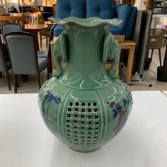 海泉 象耳飾り壺 花瓶 箱付 ※2400010325335