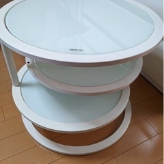 ガラス板３段ローテーブル