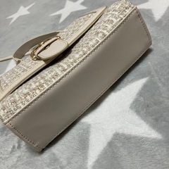 【ほぼ新品】ノーブランド★ミニショルダーバッグ　ツイードの画像