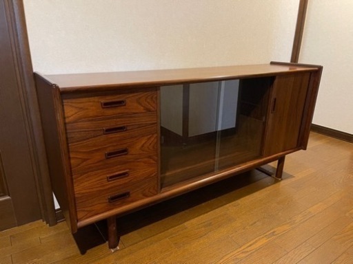 サイドボード キャビネット 美品 蛇腹戸 カリモク ( 40 x 165 x 80 cm )