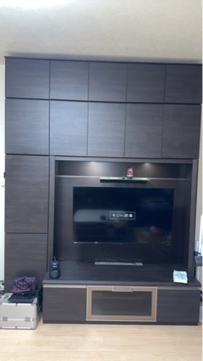 テレビ収納一体型タイプ　ブラウン