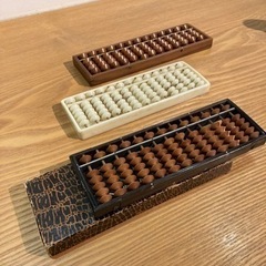 古いそろばんx3  戦前昭和レトロ  5つ玉そろばん カバ玉 アンティークの画像