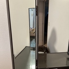 化粧台三面鏡の椅子付き