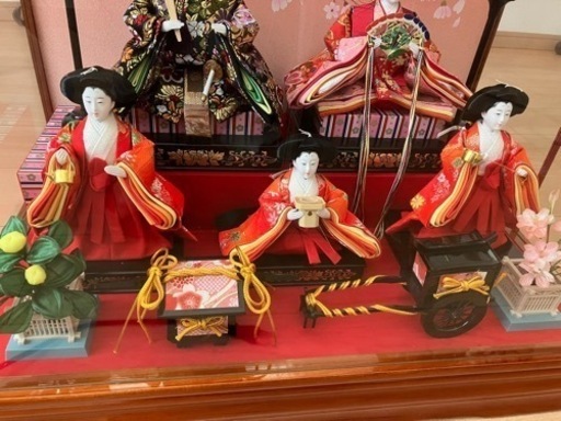 雛人形　5人　2段　ぼんぼり点灯　オルゴール付