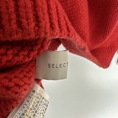 セレクトモカselect moca レッド ハイネックニット クルーネック 差し色 フリーサイズの画像