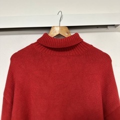 セレクトモカselect moca レッド ハイネックニット クルーネック 差し色 フリーサイズの画像