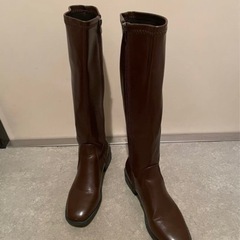レディース ロングブーツ ブラウンの画像