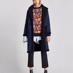 ZARA ボアコート ムートンコート チェスターコートの画像