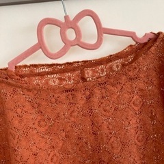 【USED】☆レディース☆A.V.V.☆レース☆カットソー☆オレンジ色☆☆の画像