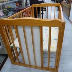 ベビーベッド サークル兼用 幅129×奥行74×高さ78cm 木製 家具 赤ちゃん ベット 苫小牧西店の画像