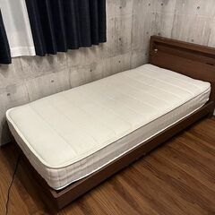 購入8万円！ニトリ Nスリープ シングルマットレス付きベッド コ...