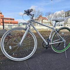仙台市若林区若林～絶好調❗クロスバイク/自転車 6段ギア/ホワイ...
