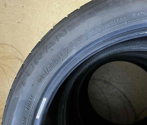 BRIDGESTONE TURANZA T001 タイヤ４本セット 205/50R17 89V 2022年製 (17週) 17インチ 
