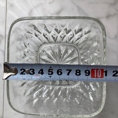 東洋ガラス　四角いボウル 　ダイヤカット　クリア5セットの画像