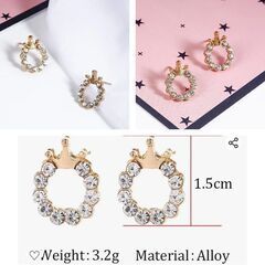 円形クラウンスタッドピアス（新品）の画像