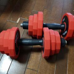 ホームトレーニングベンチとダンベルセットの画像