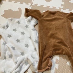 ベビー服モコモコロンパース50-60-70cm 2枚セットディズニーの画像