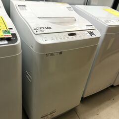 新生活応援！　シャープ SHARP 乾燥付き洗濯機 ES-TX5E 2021年製 高年式 洗濯5.5kg 乾燥3.5kg タテ型洗濯乾燥機 ヒーター乾燥 排気タイプ 洗濯 脱水容量 5.5kg ステンレス穴なし槽 ホワイト系 洗濯乾燥機 清潔 節水 単身 一人暮らし 二人暮らし クリーニング済 堺市 石津【ジャングルジャングルサカイ石津店】