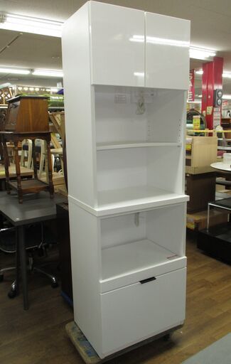 R522 NITORI エトナ60RB WH スリムレンジ台、キッチン台、幅59cm Used・美品