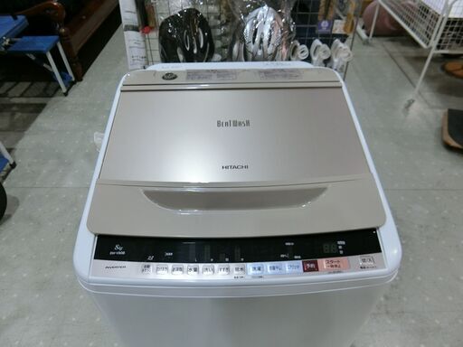 日立 洗濯機 8kg ビートウォッシュ 8W-V80B【モノ市場東海店】159