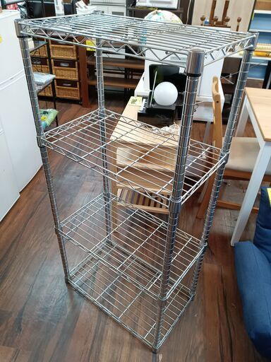 4段スチールラック　サイズ（約）幅60×奥36×高124　　■近隣配送無料 買取GO‼　栄和店