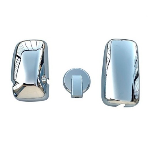 《 新品未使用 値下げOK 》日野 ２ｔ 新型 エアループ　デュトロ （2021.3〜ＯＮ） メッキ ミラーカバー ３点セット  JP-ZJW-DCJ001