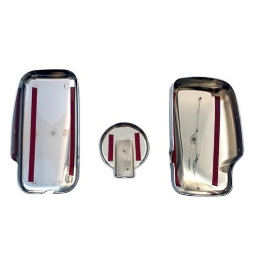 《 新品未使用 値下げOK 》日野 ２ｔ 新型 エアループ　デュトロ （2021.3〜ＯＮ） メッキ ミラーカバー ３点セット  JP-ZJW-DCJ001