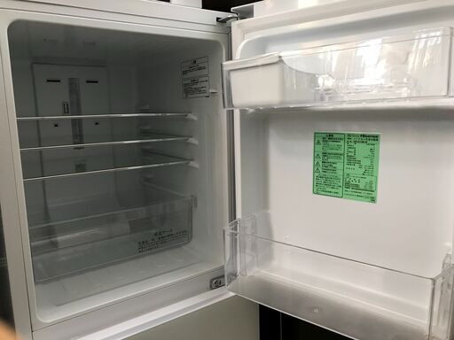 新生活応援！ハイセンス 冷蔵庫 HR-G13B 2021年製 2ドア 2ドア冷蔵庫 134L 自動霜取り ホワイト 木目 ガラストップ