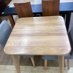 KB-27【新入荷　リサイクル品】天板:関家具　バレーナ　ダイニング3点セット　ナチュラル×グレーの画像