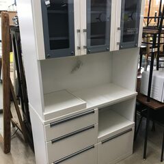 内田工芸　キッチンボード レンジボード　フルスライドレール  女性の使いやすい 高さ180cm　作業台付 食器棚 収納キッチン  幅105cm おしゃれ クリーニング済 堺市 石津【ジャングルジャングルサカイ石津店