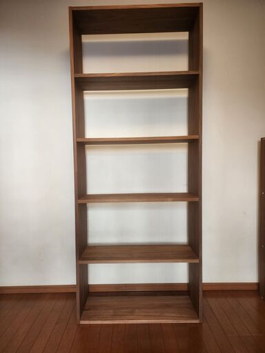無印良品　スタッキングシェルフ・ワイド・５段・ウォールナット材