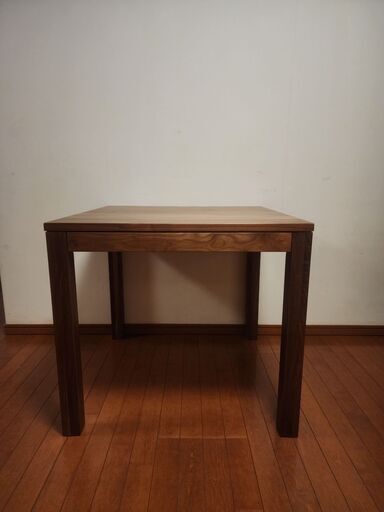 無印良品　無垢材テーブル（引出付）・ウォールナット材・幅８０ｃｍ
