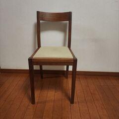 無印良品　ウォールナット材チェア・綿平織／ベージュ