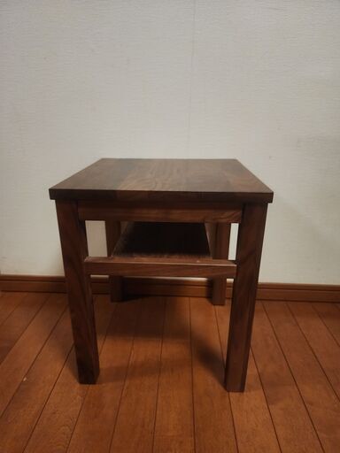 無印良品　無垢材サイドテーブルベンチ・板座・ウォールナット材