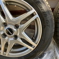 （商談済）夏タイヤとアルミホイール4本セット（美品）155/65R14の画像