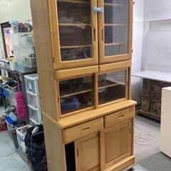 ☆中古￥5,000！キッチン棚　家具　収納家具　幅89㎝ｘ奥行45㎝ｘ高さ190㎝　【BB087】