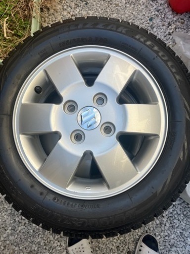 スズキ純正アルミホイール、ブリヂストン　155/65R13.スタッドレス
