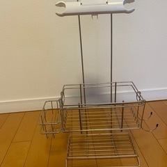  ステンレスシャワーラック2段(スクエア)の画像