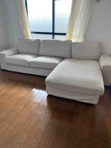 KIVIK シーヴィク 3人掛けソファ 寝椅子付き, トレースンド ライトベージュ