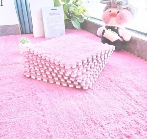 ③《新品未使用》ふわふわ　ジョイントマット　大判サイズ　60×60cm 6畳分 ピンク
