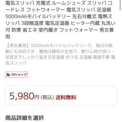 電気スリッパ　充電式　　2人分の画像