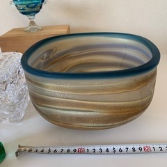 ガラス　ベネチアン　ワインカップ　ホヤ小物入れ　フラワーベース　スワン　置物　花瓶ガラス工芸品の画像