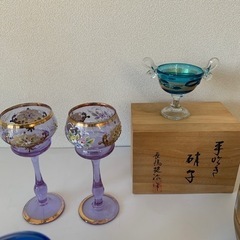 ガラス　ベネチアン　ワインカップ　ホヤ小物入れ　フラワーベース　スワン　置物　花瓶ガラス工芸品の画像
