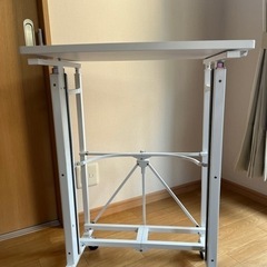 昇降デスク　白　折りたたみ式