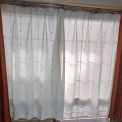 中古 遮光2級カーテン＆おしゃれミラーレースカーテンセットの画像