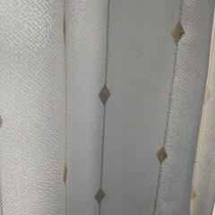 中古 遮光2級カーテン＆おしゃれミラーレースカーテンセットの画像