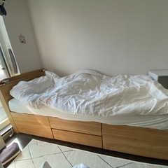 収納付きベッド シングル　マットレス付き
